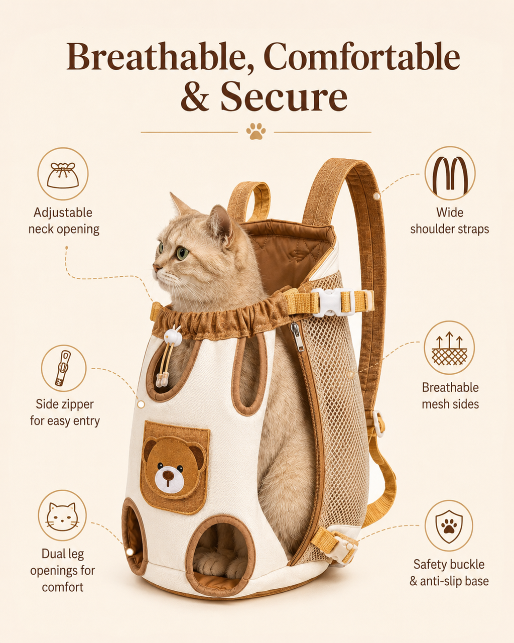 Teddy Pet Carrier Backpack