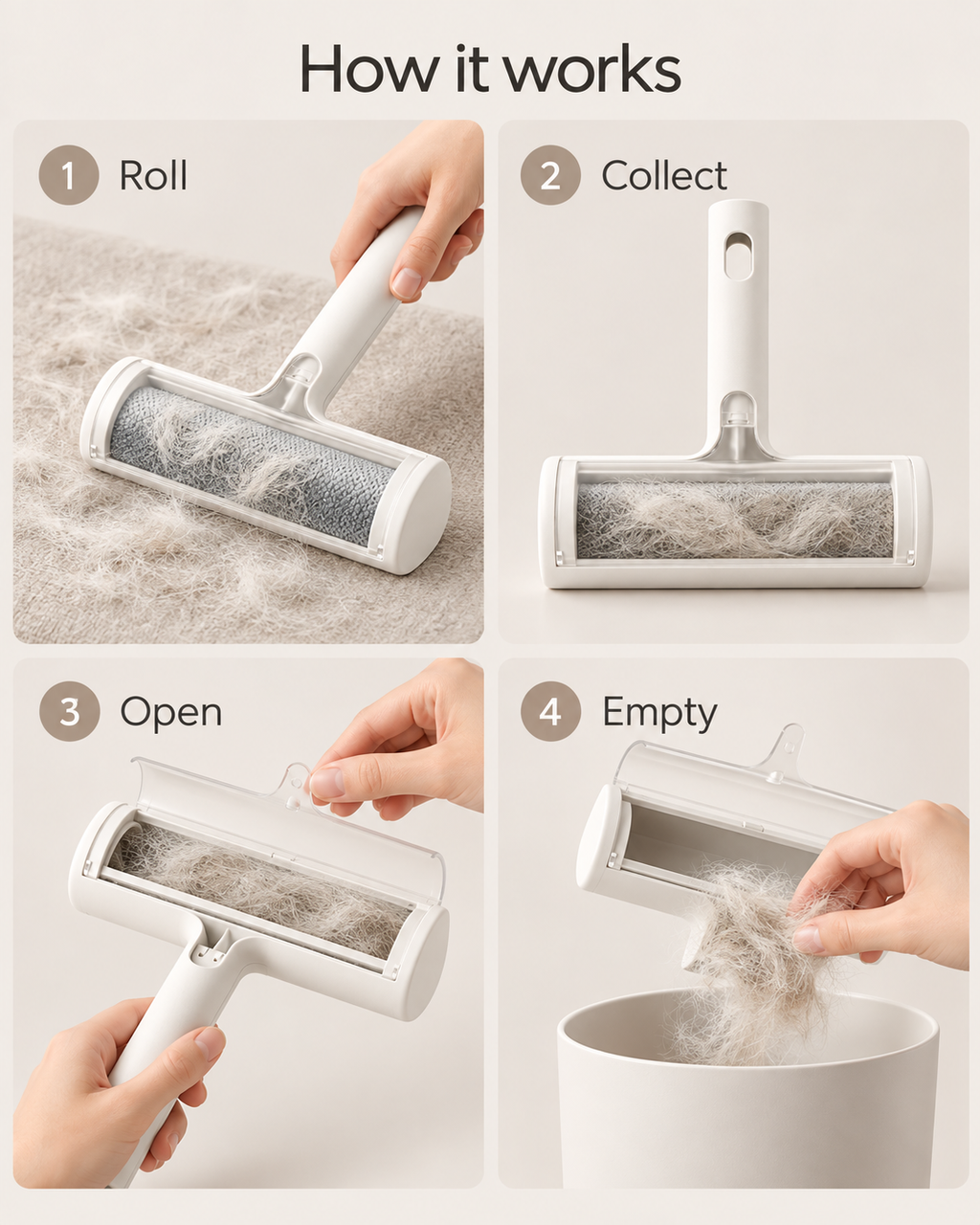 How to use reusable pet hair remover roller