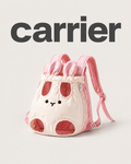 Pink and cream bunny carrier backpack for cats and small dogs