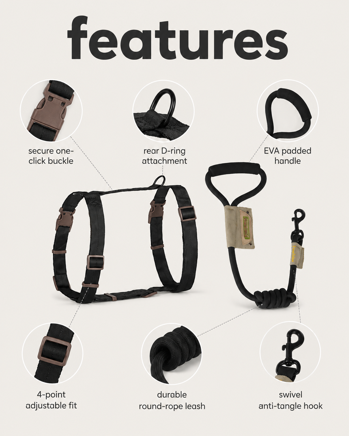 ByViolla Everyday Strong Harness & Leash Set