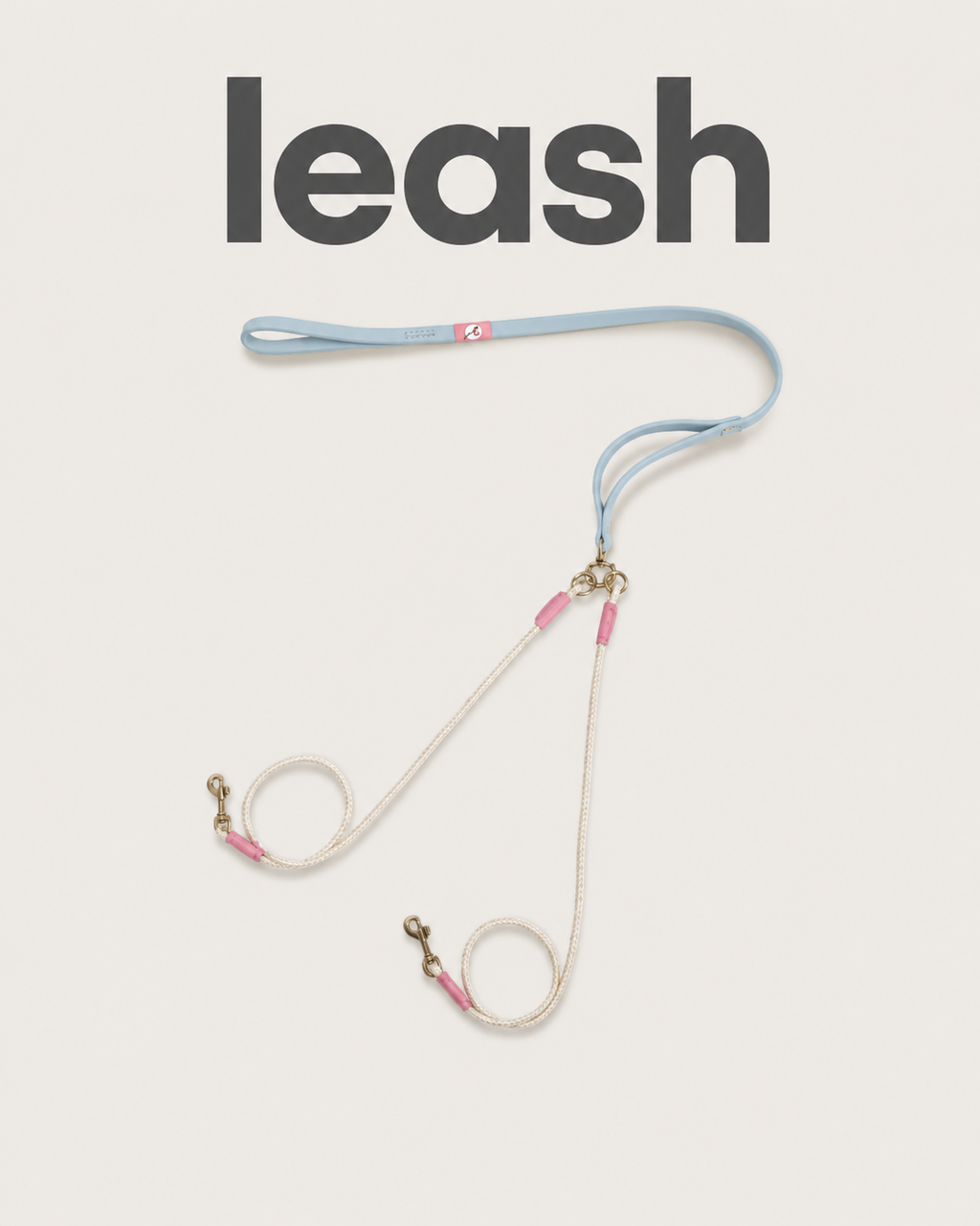 ByViolla Dual Dog Leash in Glacier Blue