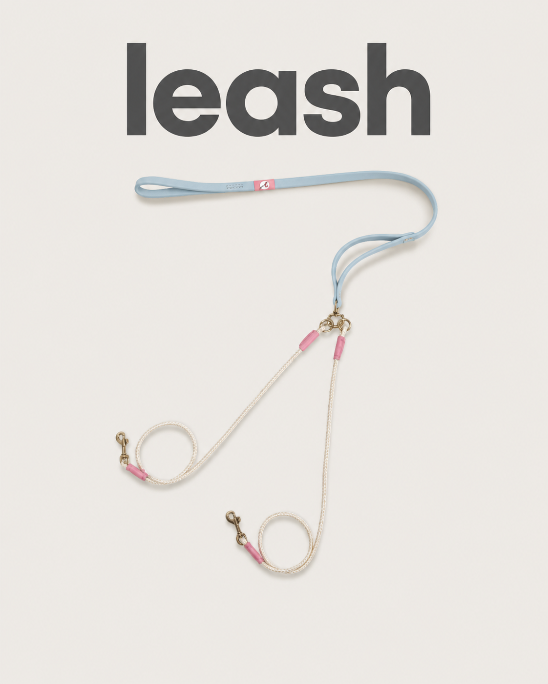 ByViolla Dual Dog Leash in Glacier Blue